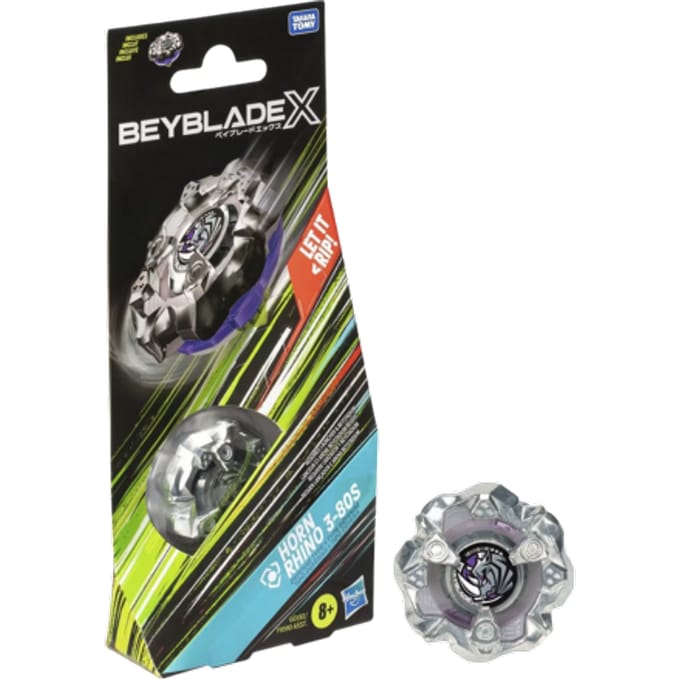 Hasbro Beyblade X Horn Rhino 3-80S Booster Pack Set with Defense Type top, Ages 8+