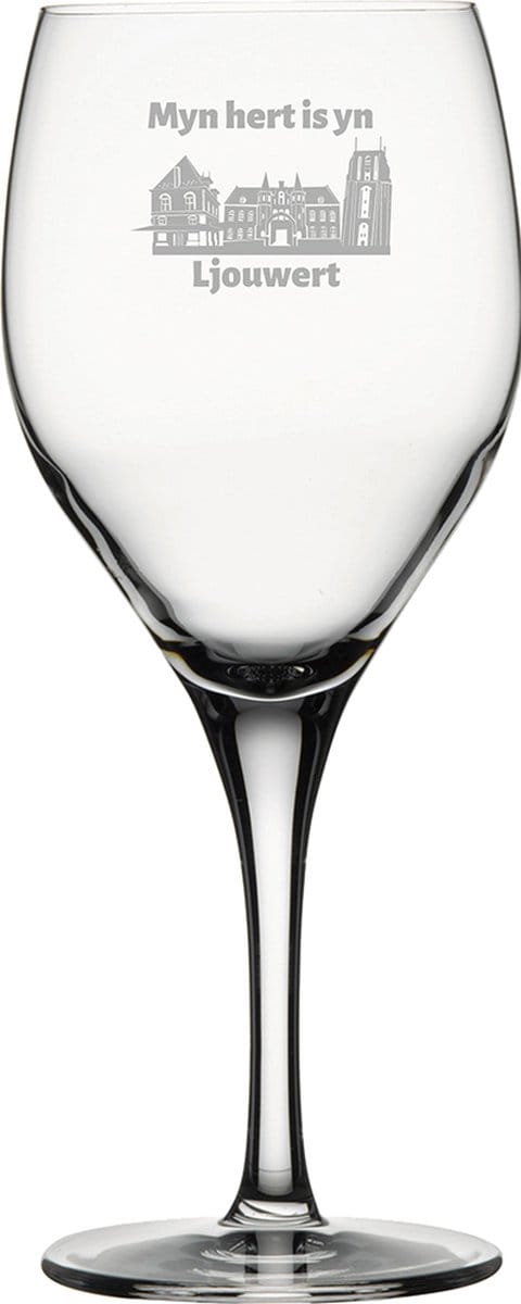 Gegraveerde witte wijnglas 34cl Ljouwert