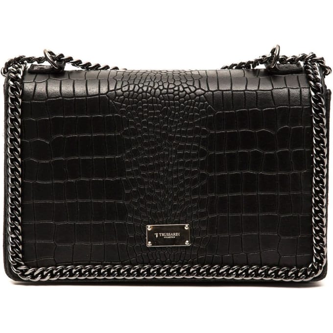 TRUSSARDI D66TRC1009-NERO Dames Handtas Leer Zwart 300mmx200mm