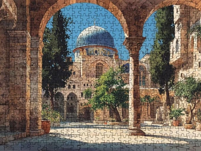 Houten Puzzel - Architectuur Puzzel - Ontspannend Spel - Grote Afmeting - 6000 Stukjes - Vintage