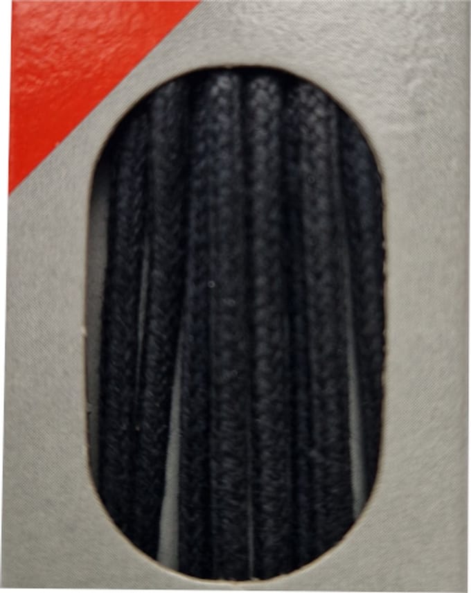 Bob Veter - Zwart - Extra Dun Rond - Wax - Lengte 75 cm - Dikte 2 mm - Schoenveter