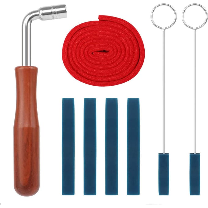 Professionele piano-tuningkit Stemsleutel Hamer Temperamentstrip Mute Kit Piano DIY-bevestigingsset 1 Kit red