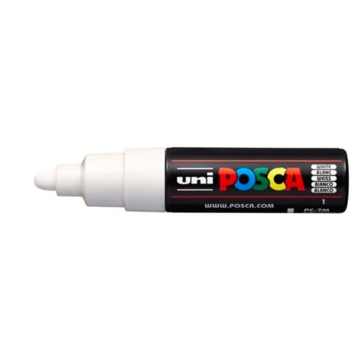 Posca marker met conische punt schrijfdikte breed wit
