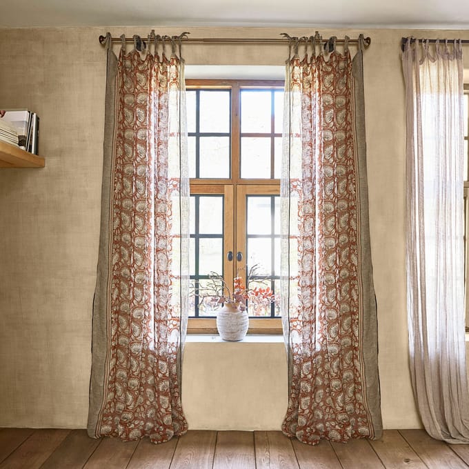 LOBERON Gordijn Lemisto roestrood/beige