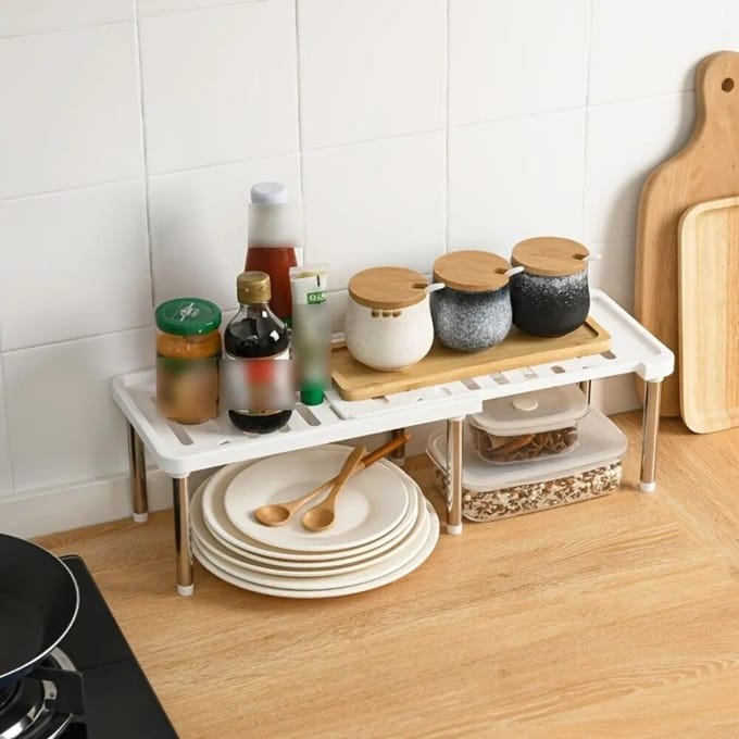 Étagère de cuisine rétractable, 1 pièce, armoire multifonctionnelle domestique, support de bouteilles d'assaisonnement, support de rangement gris