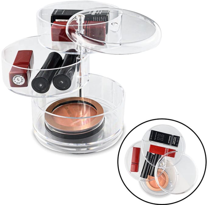 Ronde Make up Organizer met 14 Vakken - Makeup Organizer Transparant - Sieraden - Make-up - Cosmetica - Opbergdoos