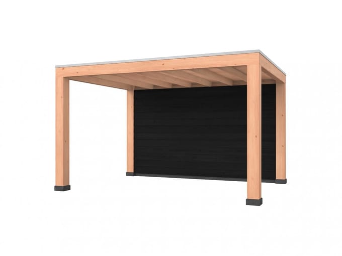 Douglas overkapping, 400 x 300, met achterwand, Westwood Modern Basic zwart