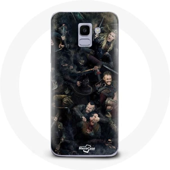 Hoesje - Vikings - Samsung Galaxy A8 2018 - Flexibel - Zwart - Bescherming