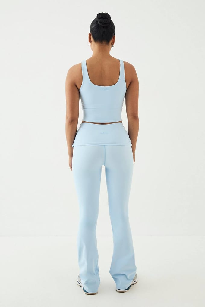 Dames Dsgn Studio Ultra Sculpt Omgevouwen Taille Uitlopende Legging | Lichtblauw | Maat: Large