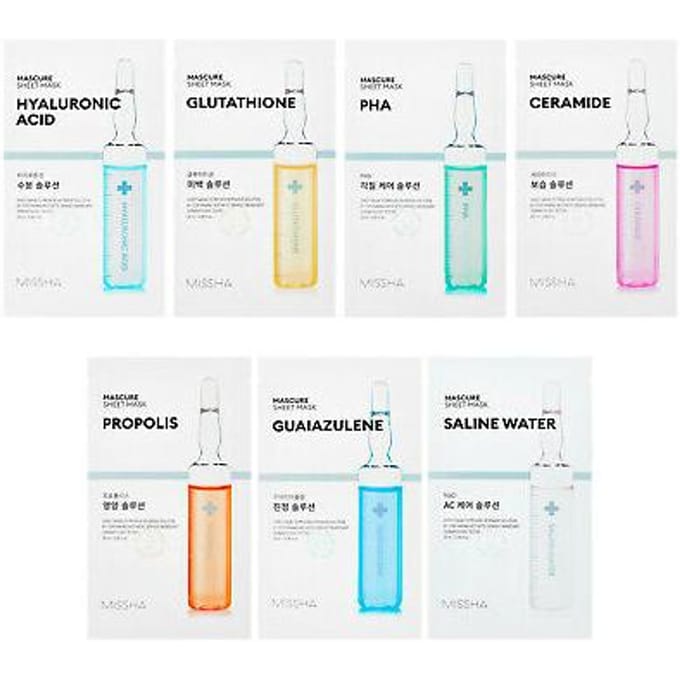 Masque en feuille MISSHA Mascure 28 ml * 7 types [set] white