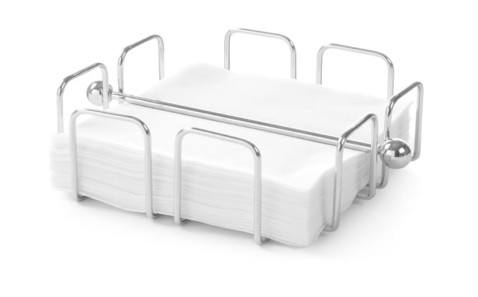 HENDI Verchroomde servettenhouder – draadijzer – 190x190x65 mm