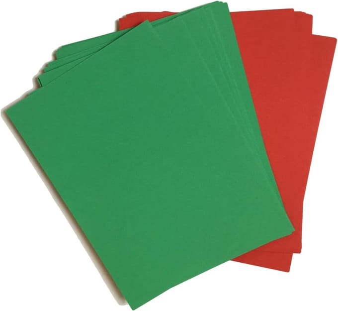 Kerstkaart 210 x 297 mm - rood/groen - Pack van 100 vellen