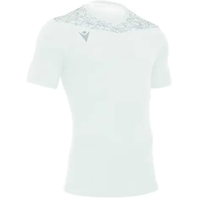Macron Nash Shirt Korte Mouw Kinderen - Wit / Zilver | Maat: 7-8 Y