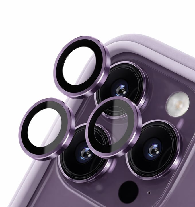 Rhinoshield, Lens Protector geschikt voor iPhone 14 Pro / 14 Pro Max - Anti-Scratch, Paars