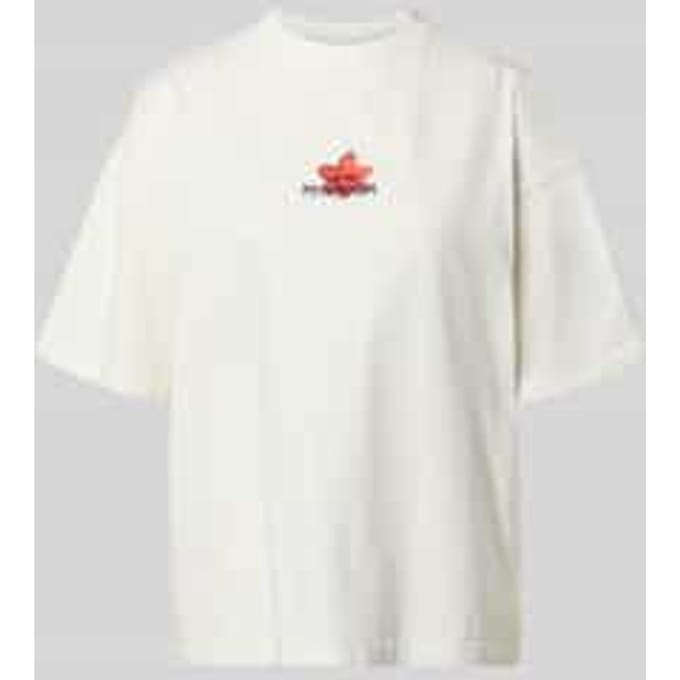 Oversized T-shirt met labelstitching model 'Ravello'