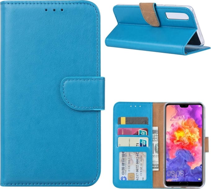 Huawei P30 Hoesje Turqiose met Pasjeshouder