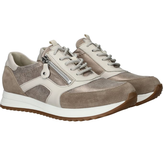Dames Veterschoenen Waldlaufer H-vicky Lightgold Latte Goud - Maat 5