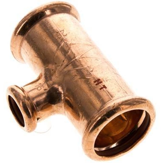 Tee Press Fitting - 15mm & 28mm Persmof - Koperlegering