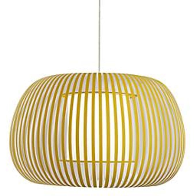 ESTENO plafondlamp, Ø 600 mm, geel, textiel/PVC, E27, meet by Paperflow