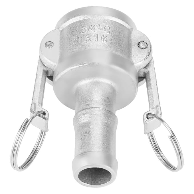 1 stuks RVS 316 Type C Camlock Adapter Koppeling Vrouwelijk Einde x Mannelijke Tuit DN20 G3 4 white