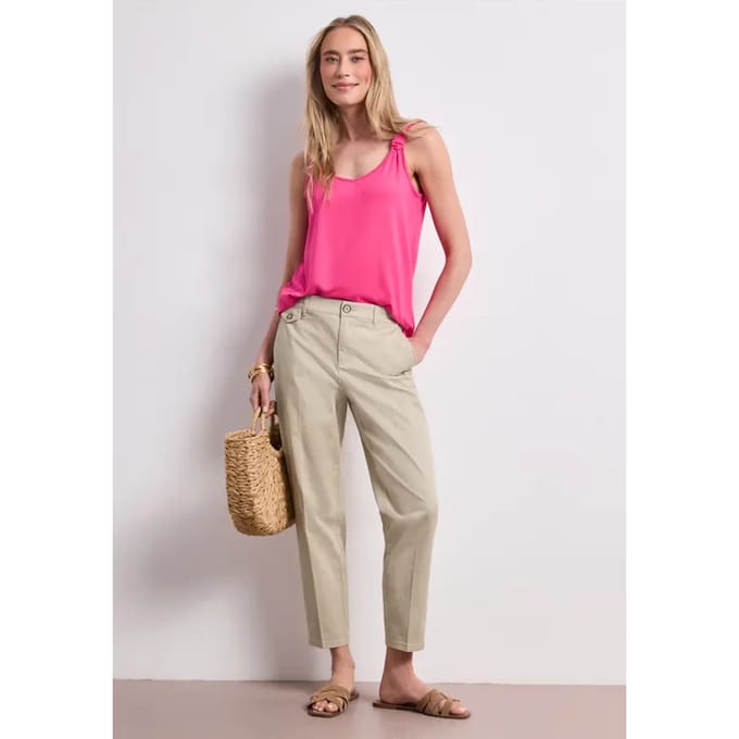 Casual fit chino's in een zachte stof