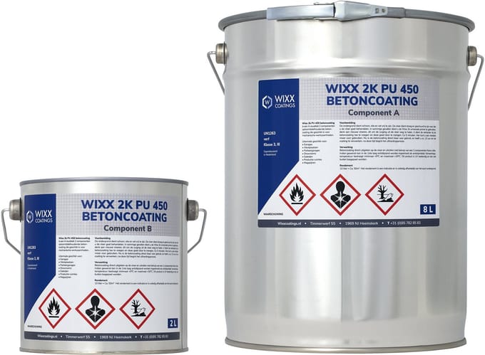Wixx 2K PU 450 Betoncoating - 10L - RAL 3020 | Verkeersrood