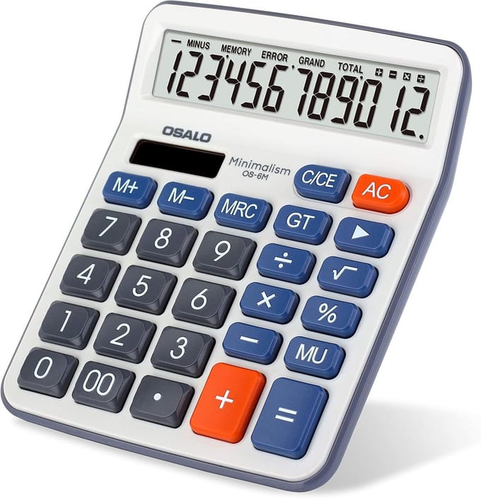 Desktop Calculator met Grote Toetsen en Helder LCD Scherm - Ideaal voor Kantoor en Studie