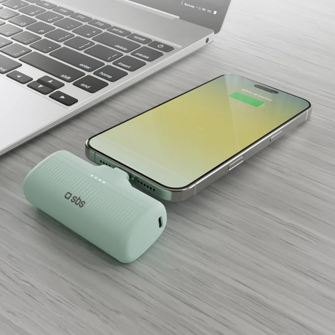 Batterie externe EcoPower 5000 mAh 10W avec port USB-C intégré - vert
