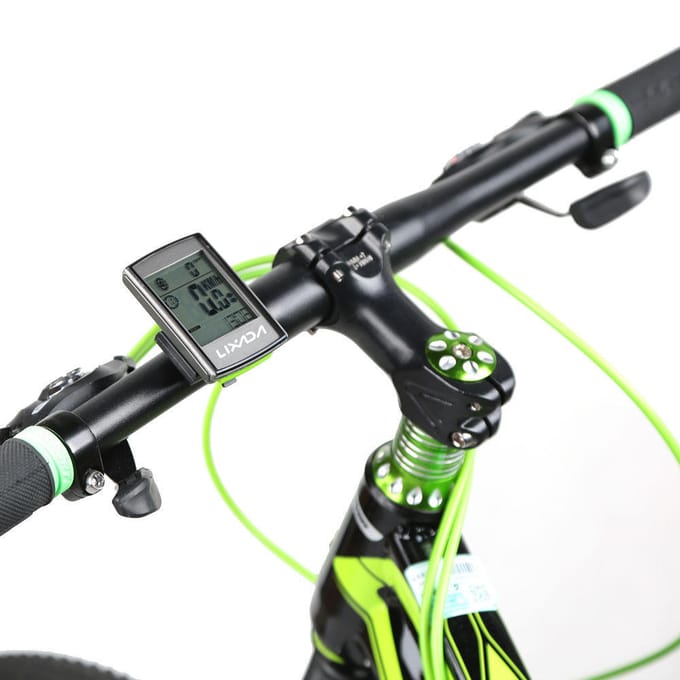 Lixada Multifunctionele 2-in-1 Draadloze LCD Fietscomputer Snelheid Cadans Waterbestendig zwart