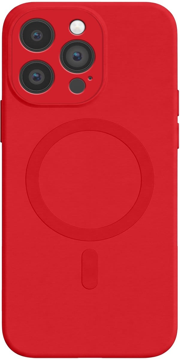 Bigben Connected, Hoesje geschikt voor iPhone 14 Pro - Siliconen MagSafe Compatibel, Rood