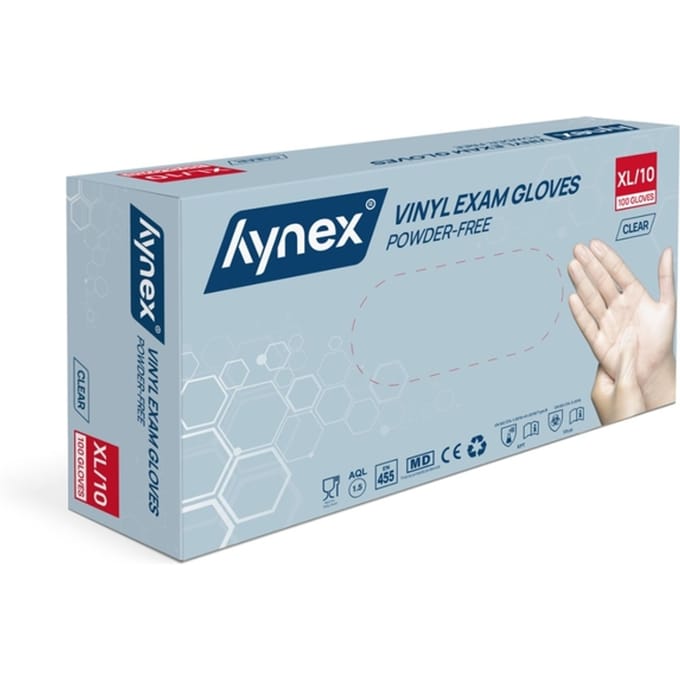 Handschoen Hynex vinyl XL transparant 4.5gr 100 stuks