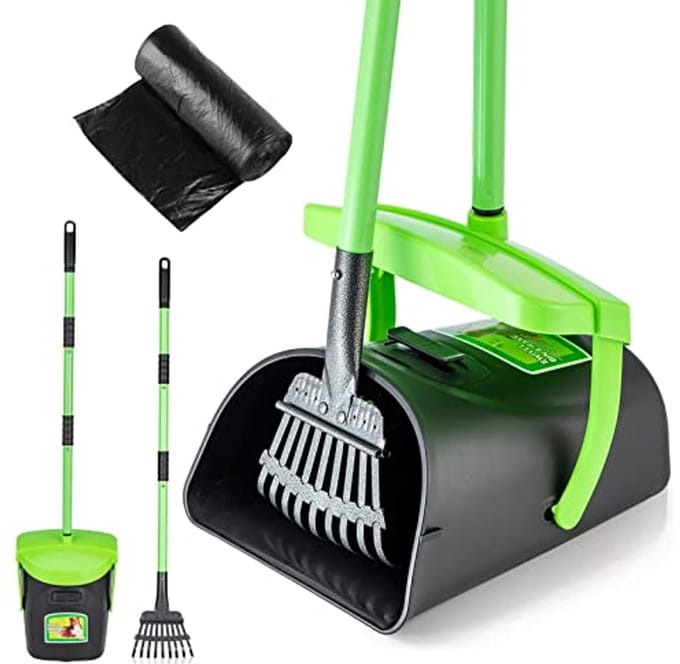 Pooper Scooper Set met Verstelbare Steel en Grote Capaciteit voor Honden