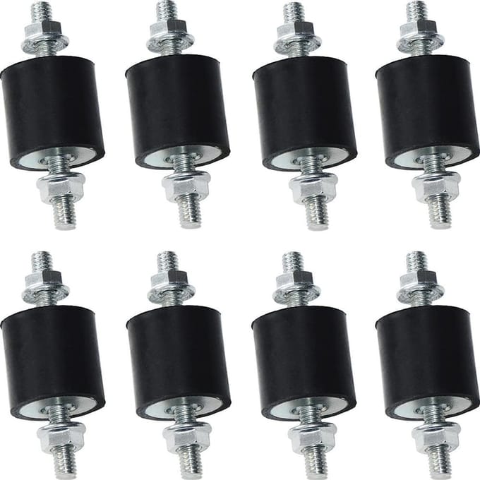 8 Rubber Mounts 25 x 25mm - Trillingsisolatoren voor Schokdemping