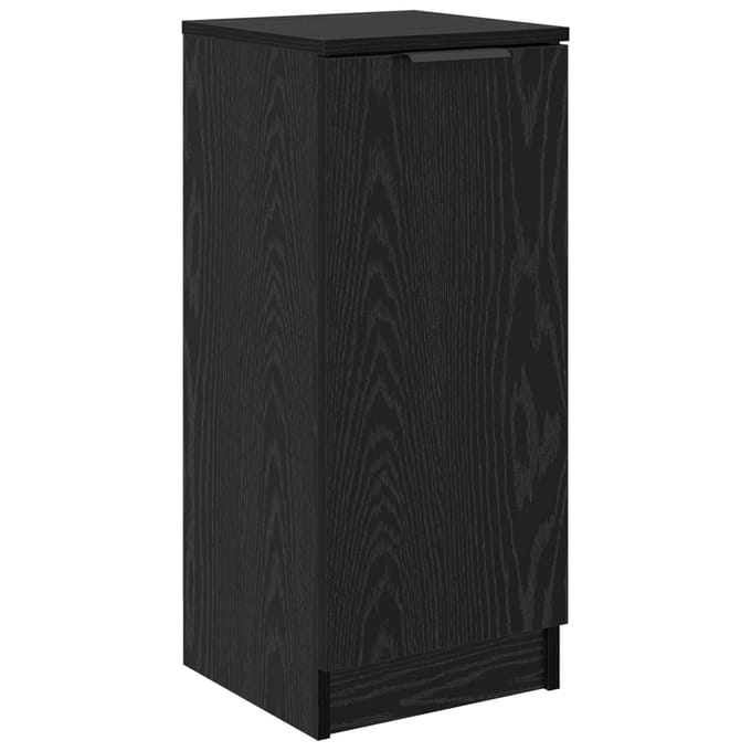 vidaXL - Dressoir - Zwart - Eiken - 30 - x - 30 - x - 70 - cm - Bewerkt - hout