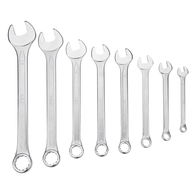 NEO Steek/ringsleutelset 6-19 mm, 8 dlg