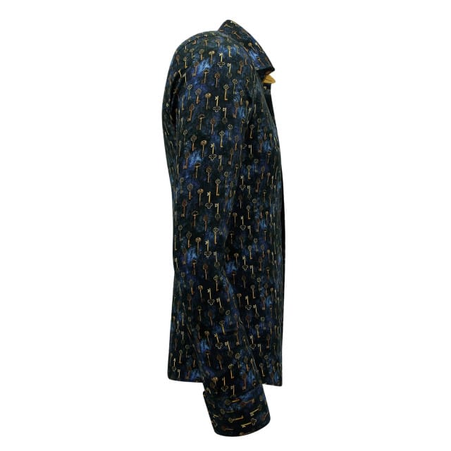 Overhemden Heren Lange Mouwen met Print - 3144 - Blauw