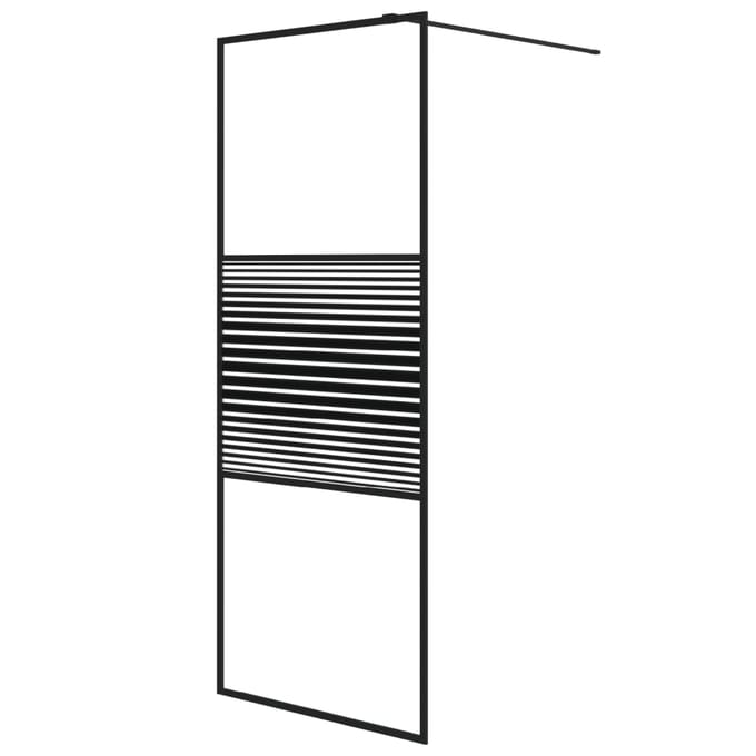 vidaXL - Inloopdouchewand - 80x195 - cm - transparant - ESG-glas - zwart