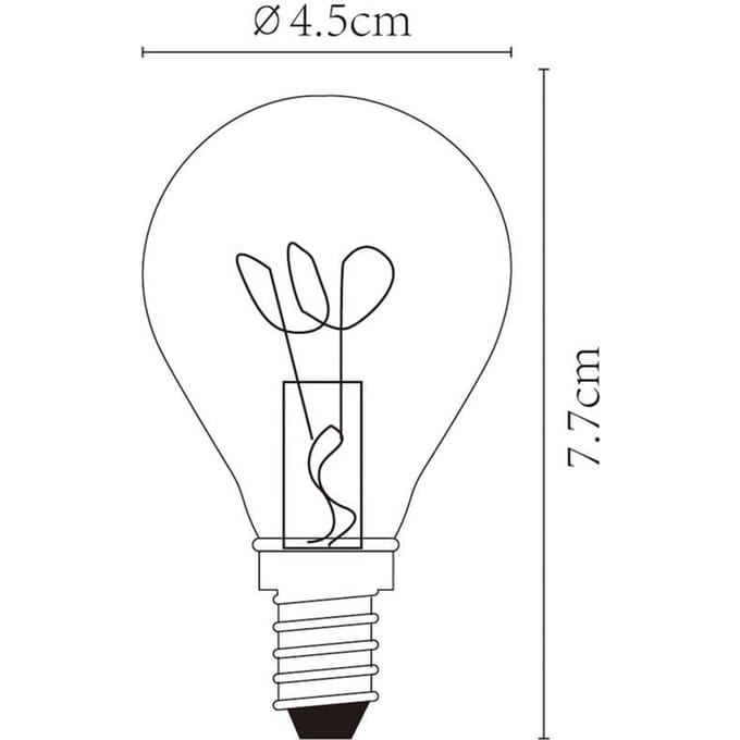 Lucide Ledfilamentlamp Peertje - Amber - D4,5cm - Dimbaar - Warm Wit - E14 - 3w