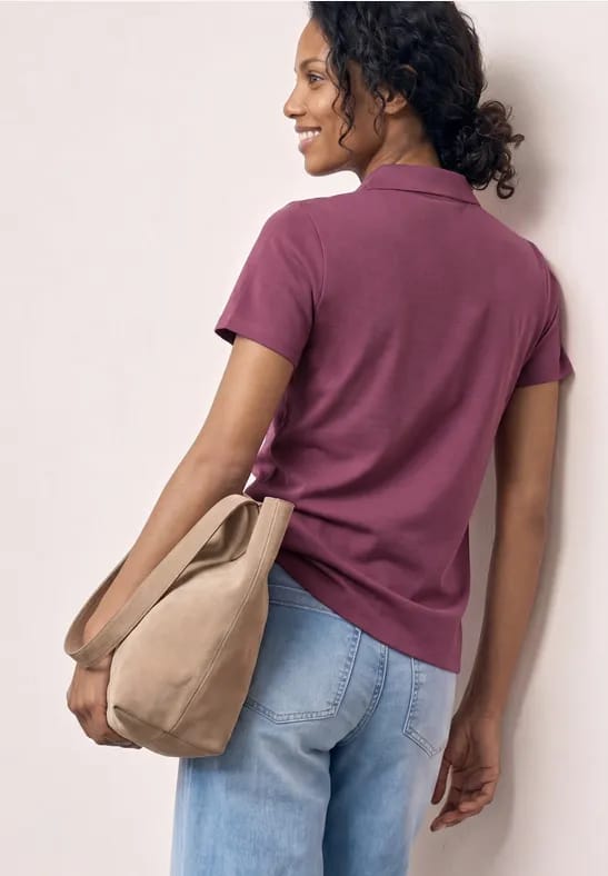 Poloshirt met korte mouwen en gespleten hals