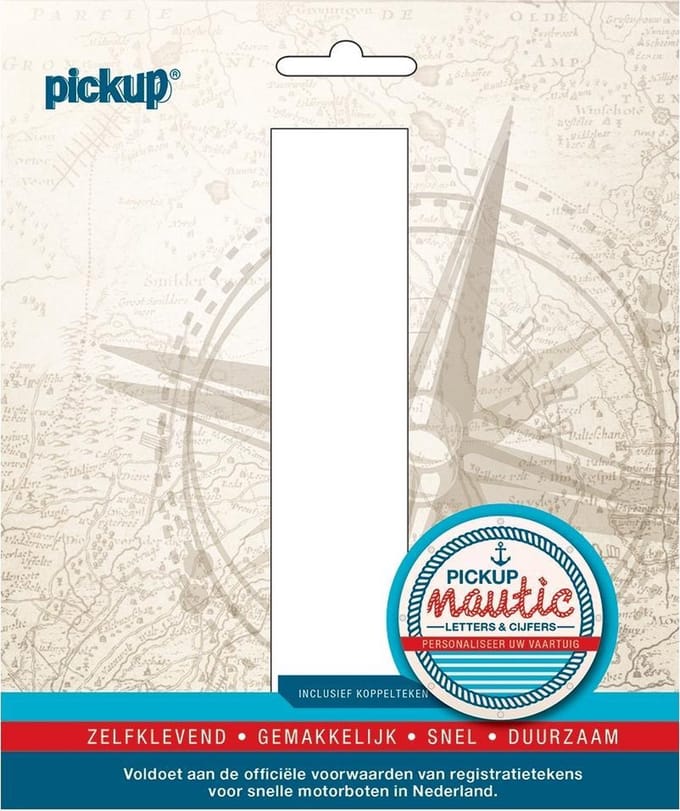 Pickup Nautic plakletter 150mm wit I