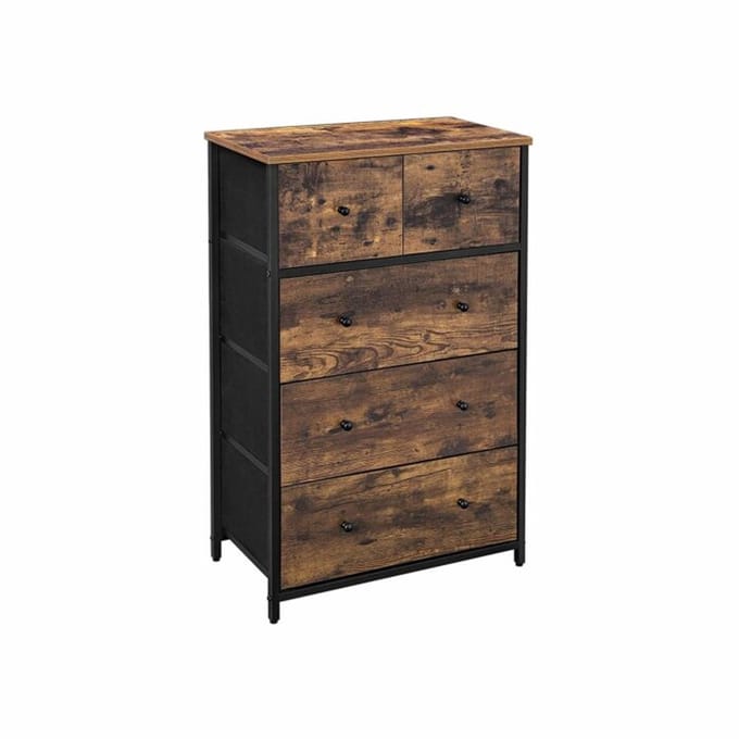 Commode, opbergkast, stoffen laden - MDF-front - Industrieel design