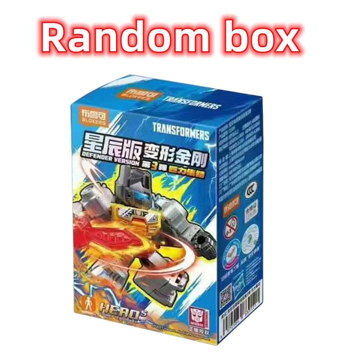 BLOKEES Transformer Defender Versie 2 Bouwstenen Assemblage Blind Box Speelgoed 5,5 cm Mini Starscream Bumblebee Actiefiguur blue