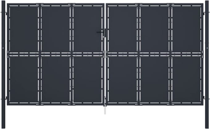 vidaXL - Tuinpoort - staal - 400x200 - cm - antraciet