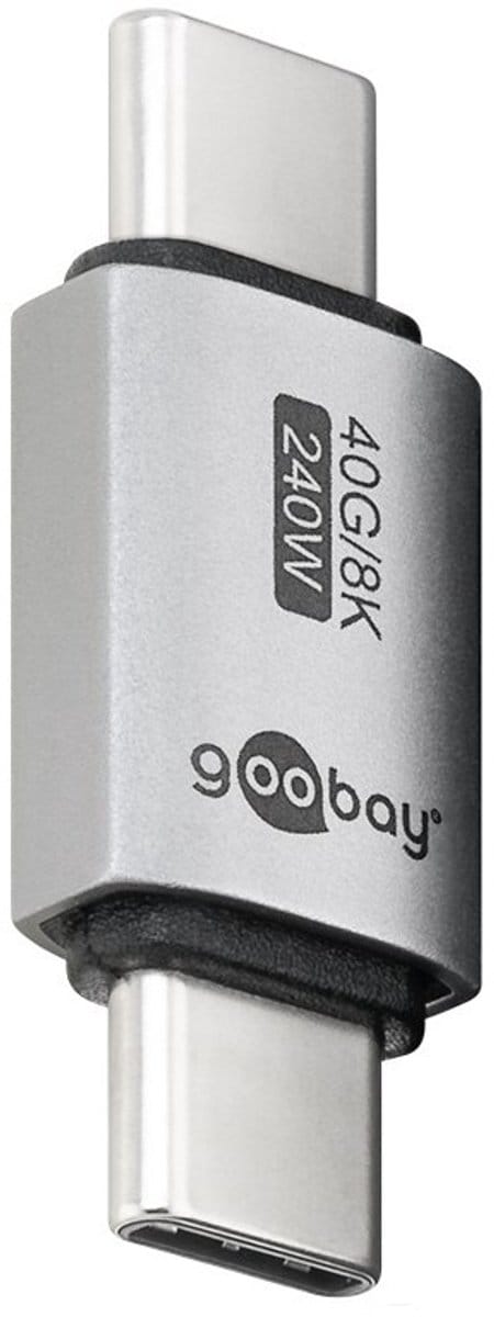 USB-C Koppelstuk - USB-C (m) naar USB-C (m) - USB4 - Pro - Zilver
