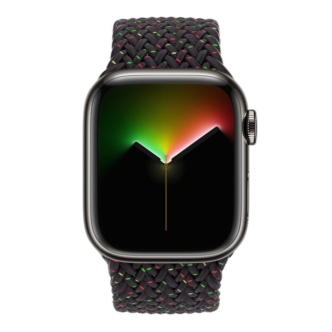 Apple Gevlochten solobandje voor de Apple Watch | 38/40/41/42 mm - Maat 3 - Black Unity