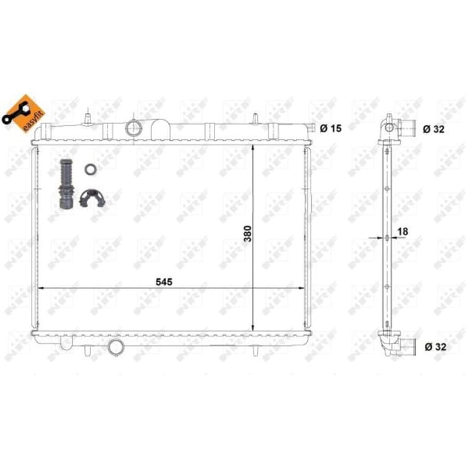Radiator, motorkoeling NRF 58299