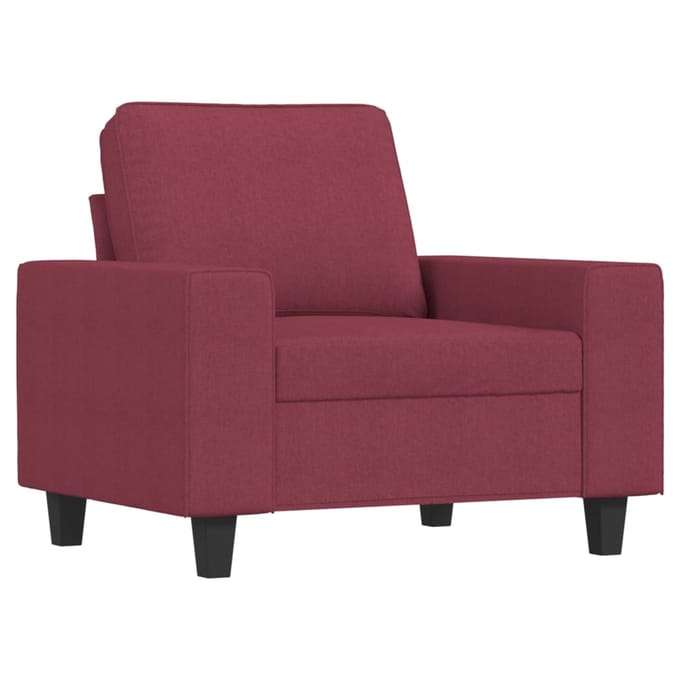 vidaXL - 3-delige - Loungeset - stof - wijnrood