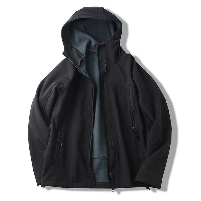 Veste chaude imperméable à capuche pour hommes en plein air Veste de sprint M noir