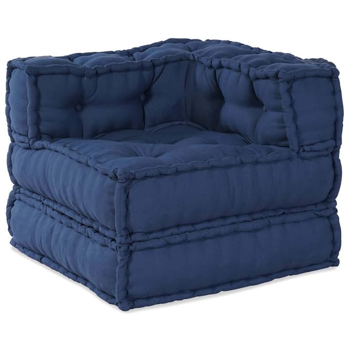 vidaXL - Modulebankeenheid - Stof - Indigo - 210 - x - 70 - x - 56 - cm