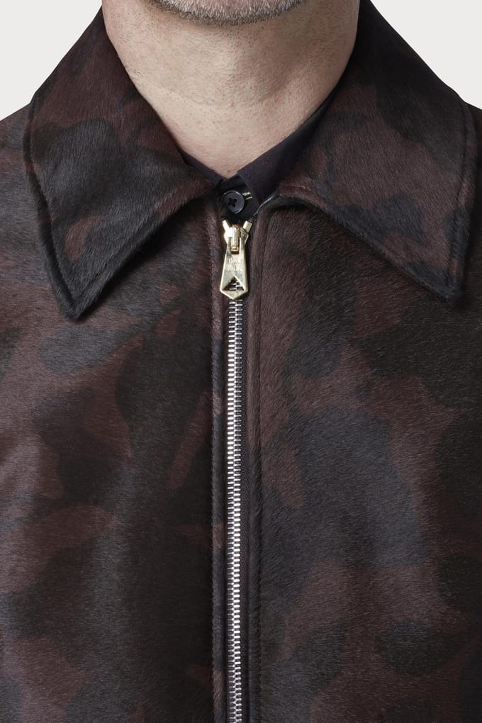 Paul Smith Slim Fit Leather Jacket Taupe Größe: M | Lederjacken Outlet | Herren | Schwarz